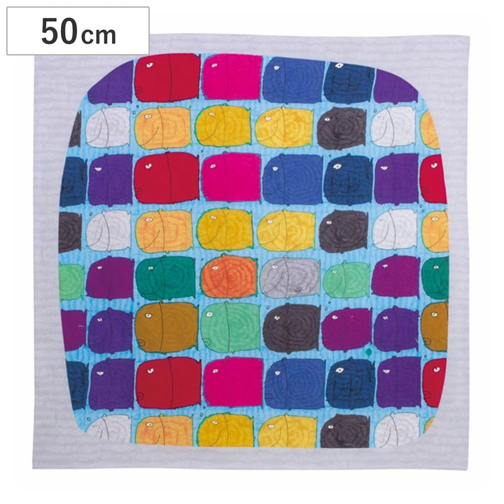 風呂敷お弁当50cmアールブリュットいろいろな色のさかな