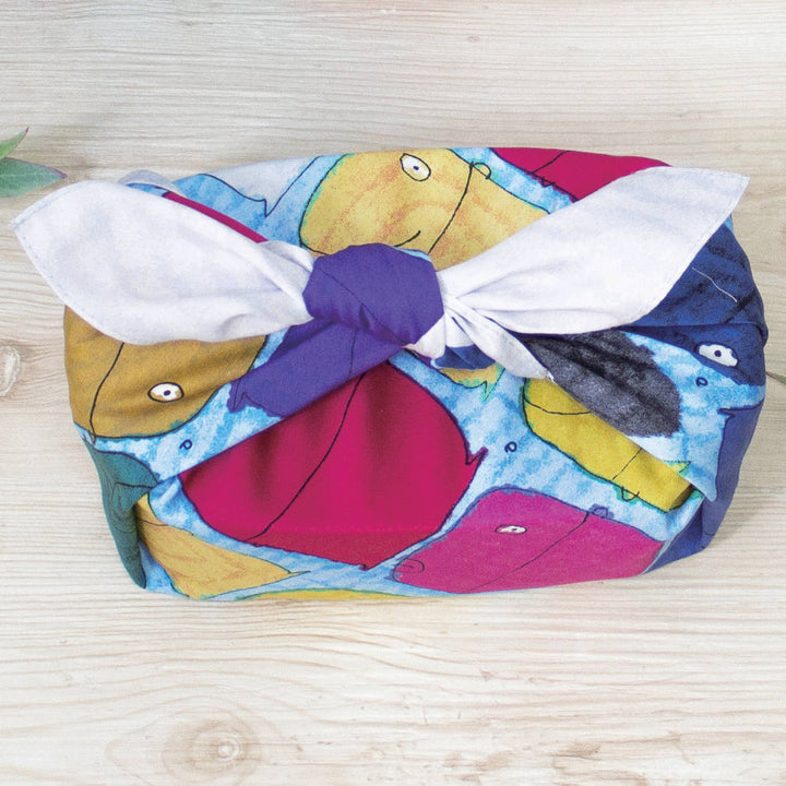 風呂敷お弁当50cmアールブリュットいろいろな色のさかな