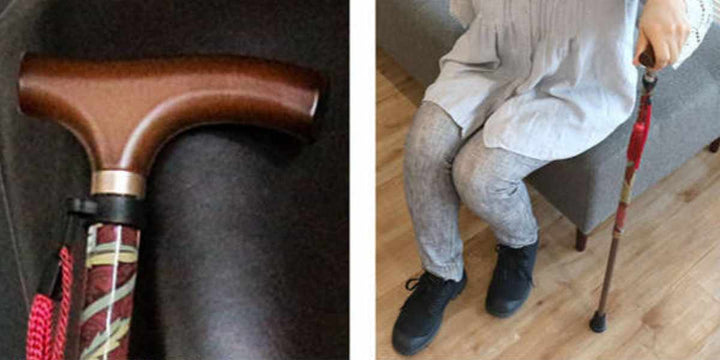 杖ウィリアムモリスハニーサックル＆チューリップ伸縮軽量おしゃれ女性介護