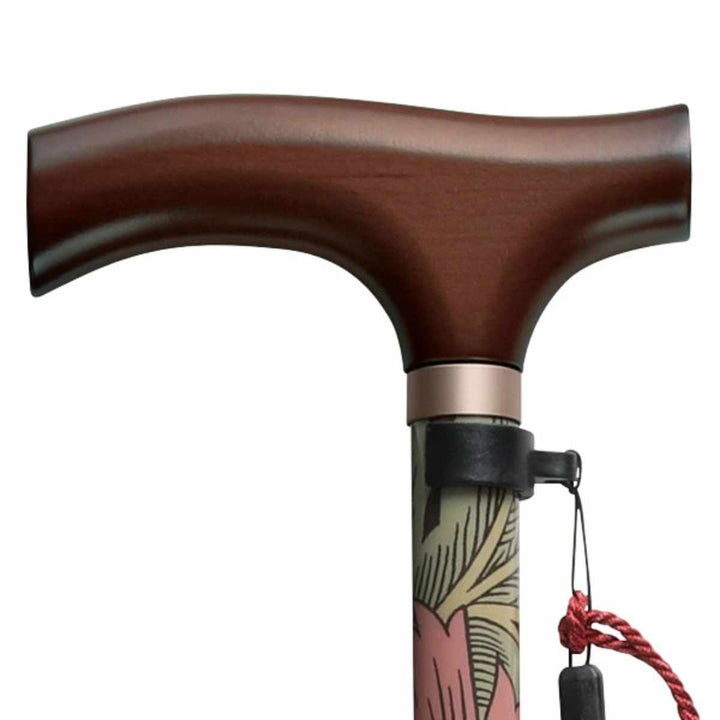 杖ウィリアムモリスハニーサックル＆チューリップ伸縮軽量おしゃれ女性介護