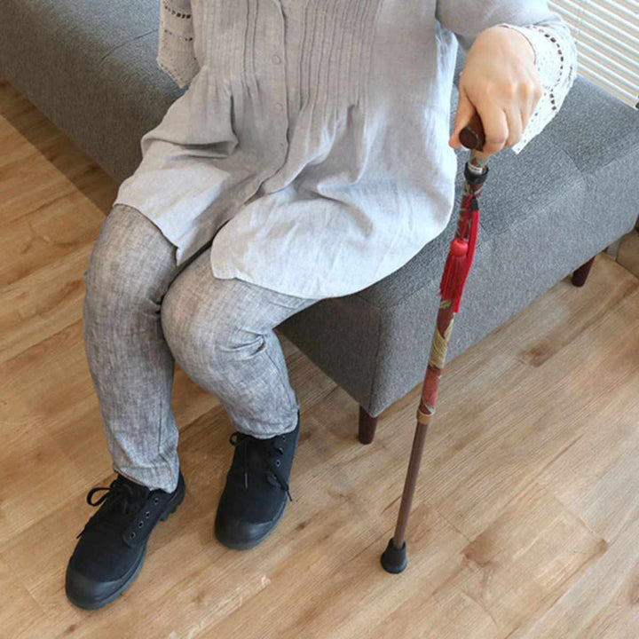 杖ウィリアムモリスハニーサックル＆チューリップ伸縮軽量おしゃれ女性介護