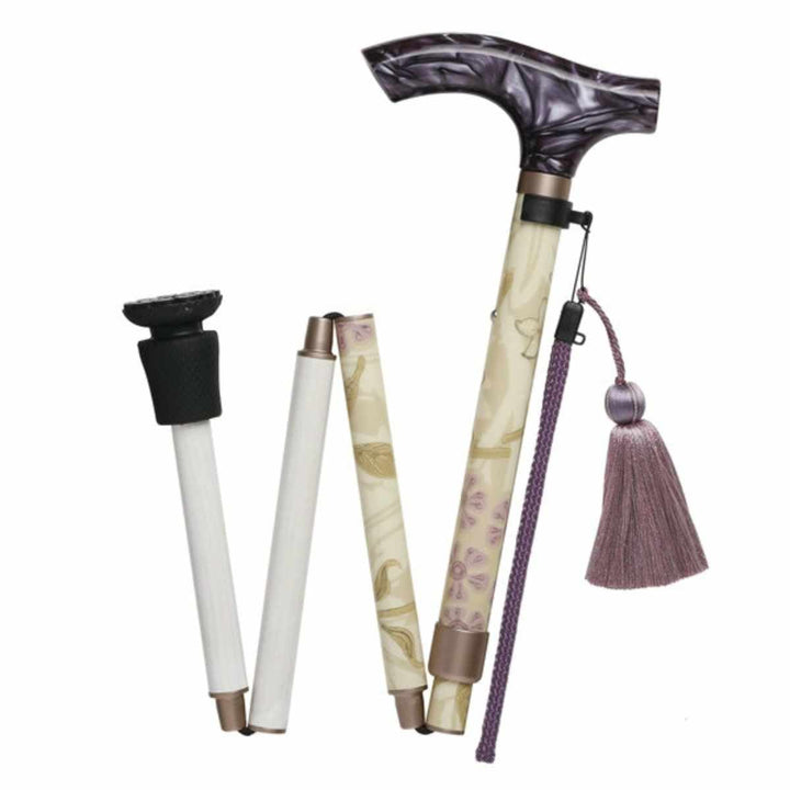 杖ウィリアムモリスジャスミン折りたたみ軽量おしゃれ女性介護