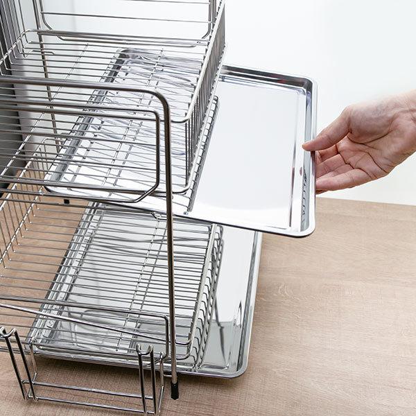 水切りラック2段ステンレス製まな板受け付きアットアクア