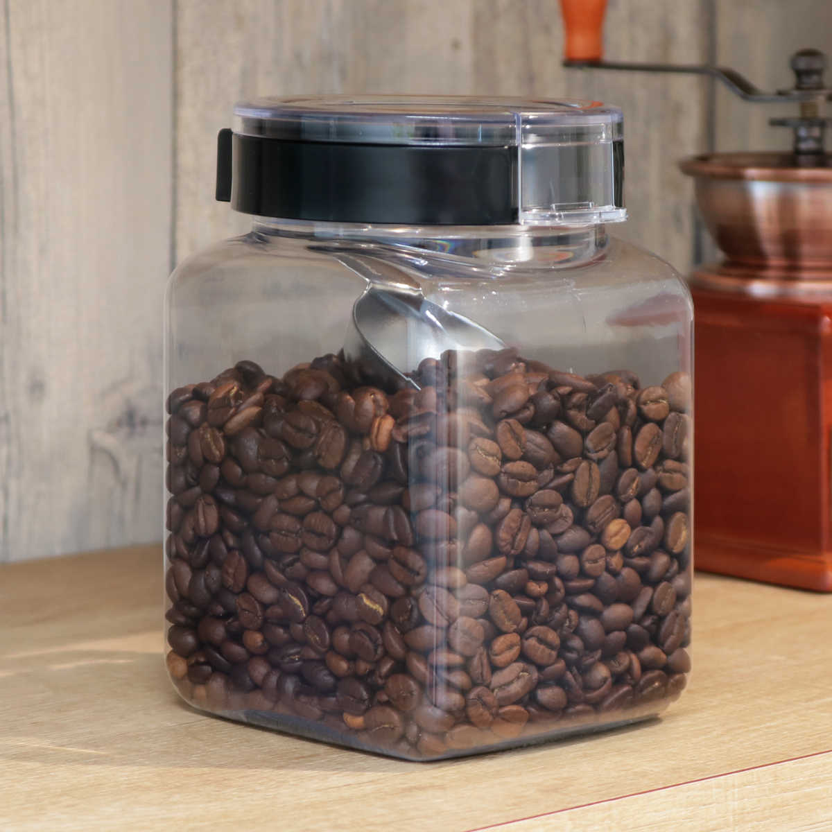 保存容器 1.1L フレッシュロック 角型 コーヒー用 計量スプーン付き