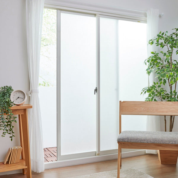 断熱シートすりガラス対応格子柄90×180cmバイオマドピタシート結露対策防カビ抗菌