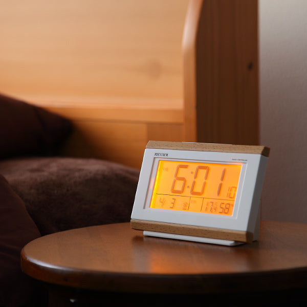 目覚まし時計電波時計温湿度計カレンダー付きフィットウェーブ