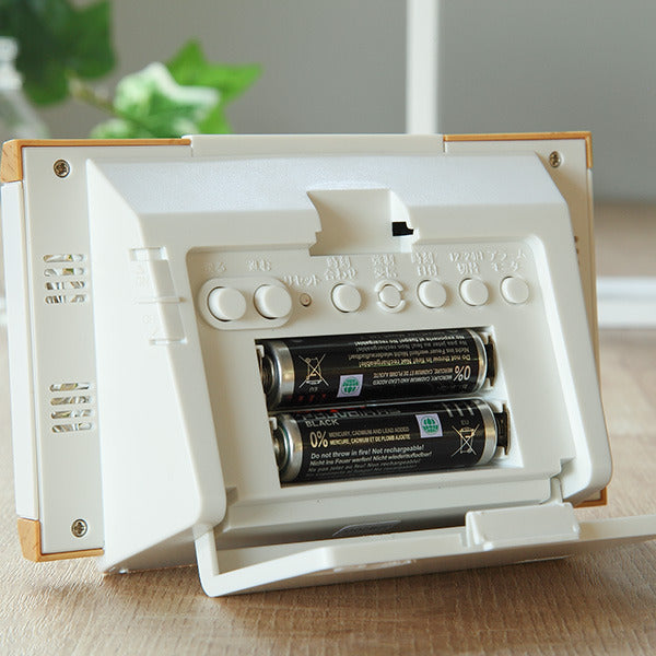 目覚まし時計電波時計温湿度計カレンダー付きフィットウェーブ