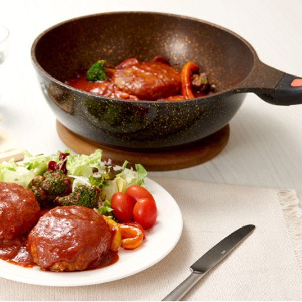 フライパン28cm深型IH対応ゴールドマーブル