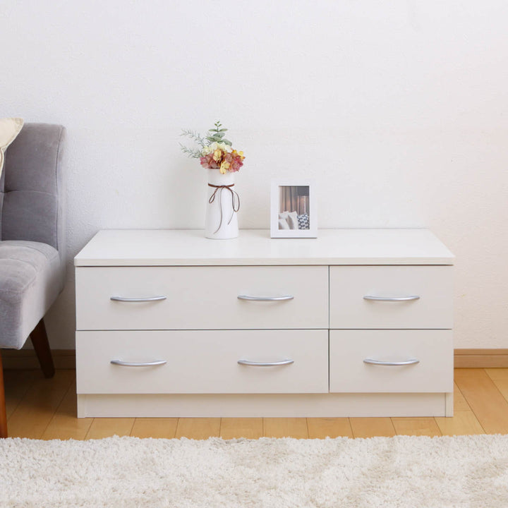 ローチェスト幅89.5cm2列2段北欧風ブルーム