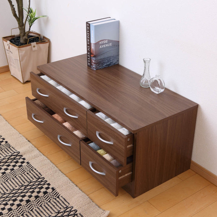 ローチェスト幅89.5cm2列2段北欧風ブルーム