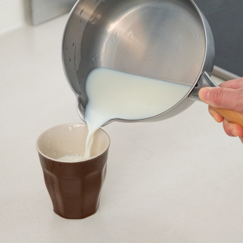 ミルクパン16cmIH対応アイカタ両口ステンレス製日本製片手鍋