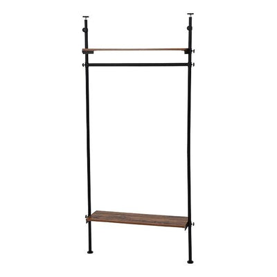 ハンガーラック 突っ張り 幅90cm 棚付き