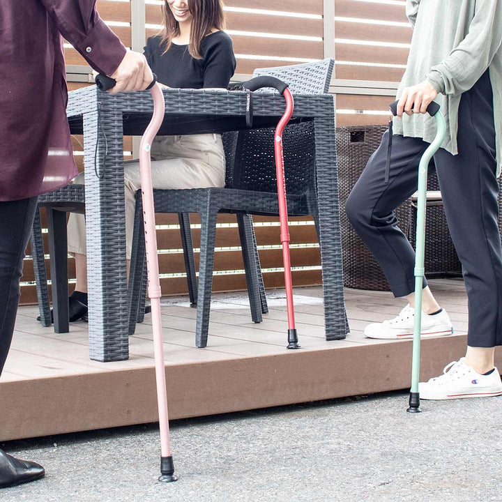 杖フラミンゴNステッキ軽量伸縮女性おしゃれ介護
