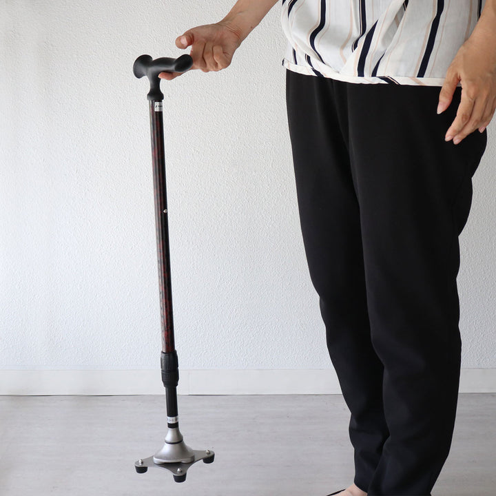 杖かるがもステッキ4点伸縮男性身長～182cm介護自立式