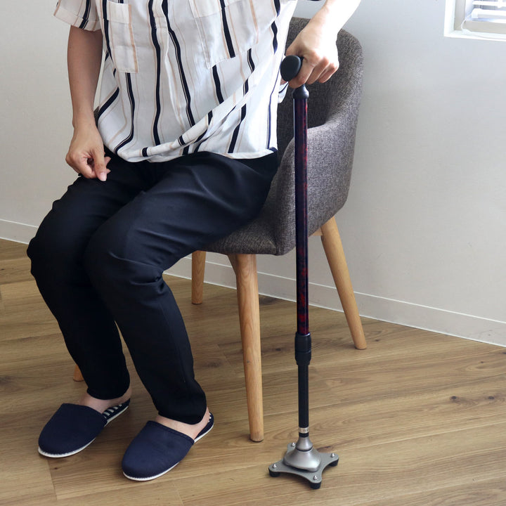 杖かるがもステッキ4点伸縮男性身長～182cm介護自立式