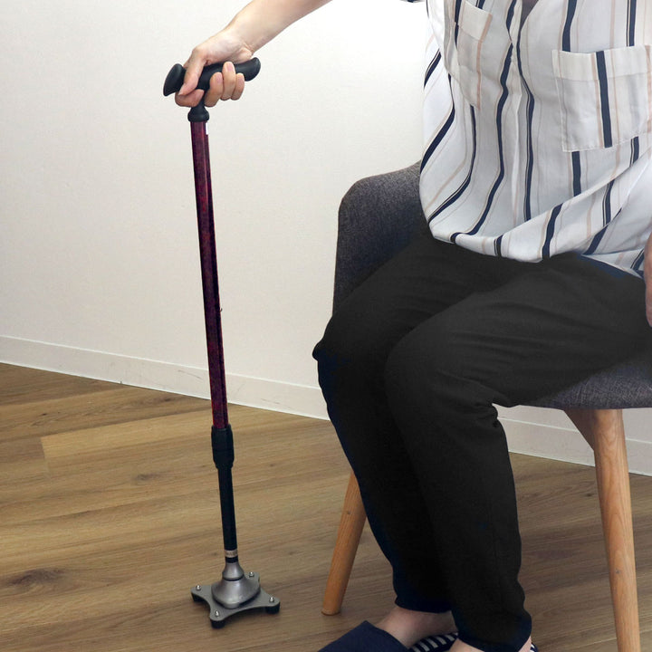 杖かるがもステッキ4点伸縮男性身長～182cm介護自立式