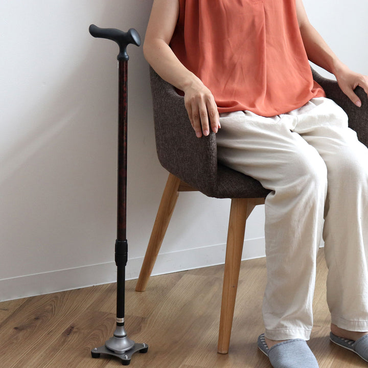 杖かるがもステッキ4点伸縮男性身長～182cm介護自立式