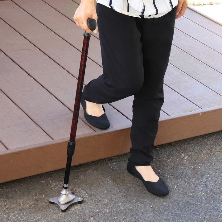 杖かるがもステッキ4点伸縮男性身長～182cm介護自立式