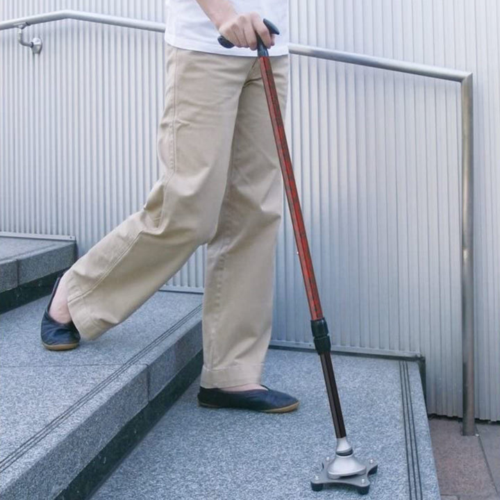 杖かるがもステッキ4点伸縮男性身長～182cm介護自立式