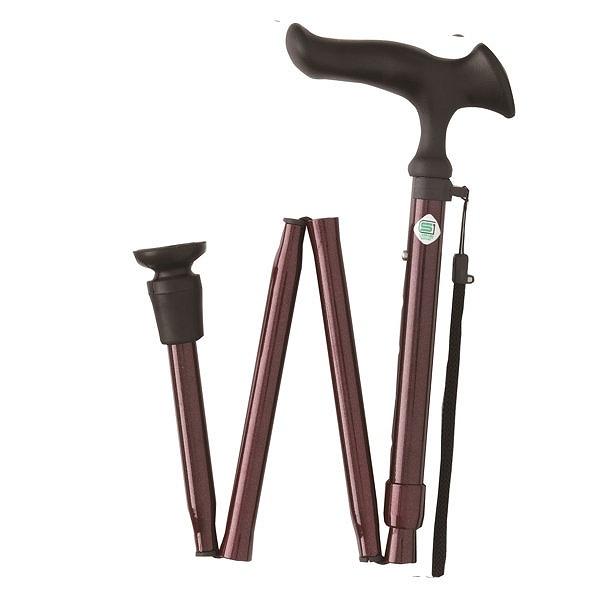 杖かるがもE滑りにくいDX先ゴムステッキ折りたたみ軽量女性男性介護