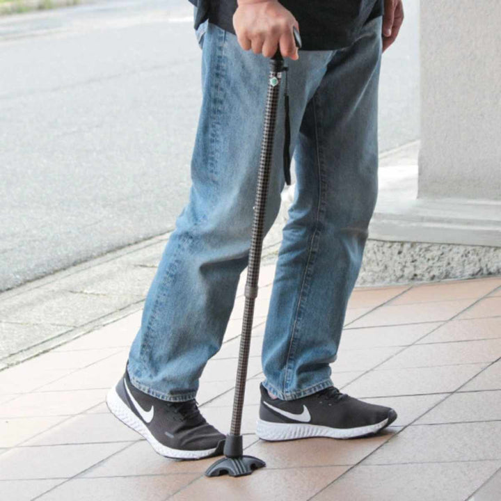 杖かるがもオム4点DX身長～191cm自立式ステッキ伸縮男性介護おしゃれ