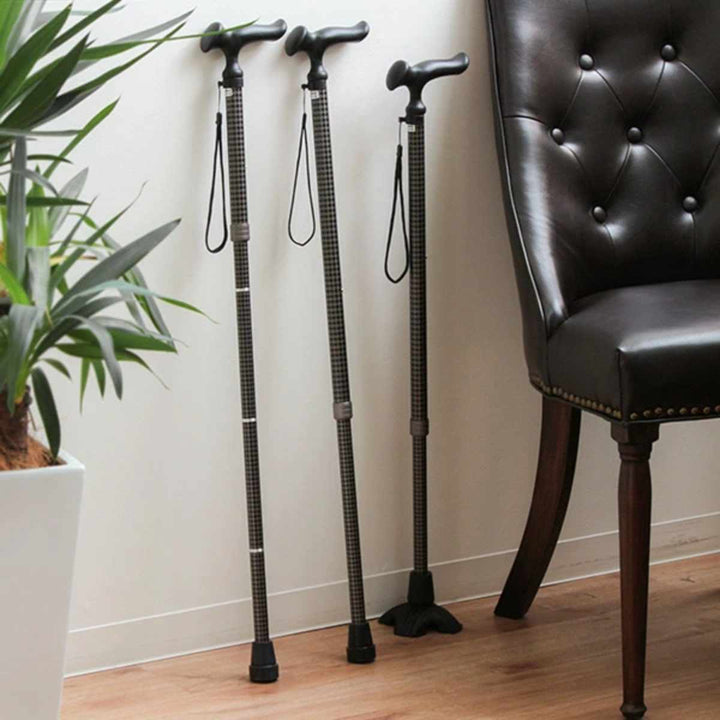 杖かるがもオム4点DX身長～191cm自立式ステッキ伸縮男性介護おしゃれ