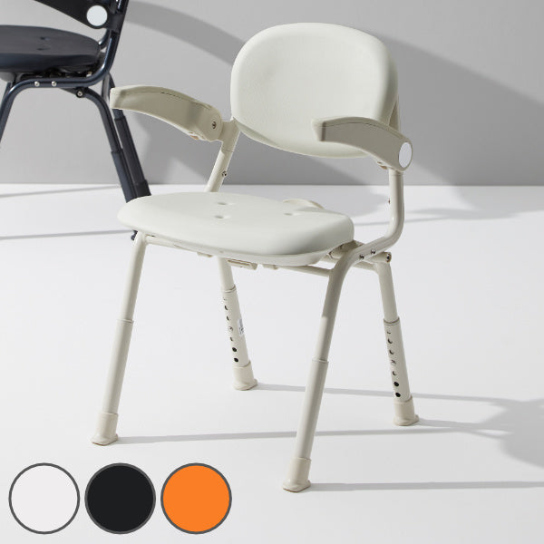 シャワーチェア幅38cm6段階調節折りたたみユニプラス肘掛け付き背もたれ介護