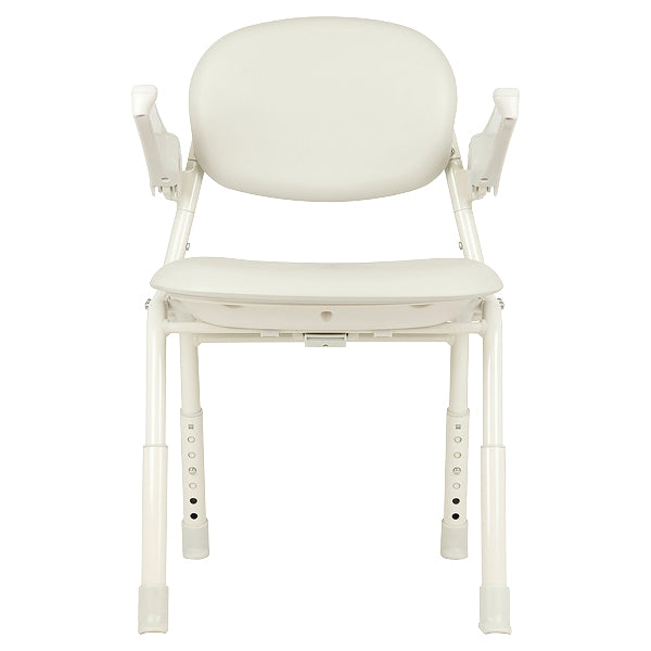 シャワーチェア幅38cm6段階調節折りたたみユニプラス肘掛け付き背もたれ介護