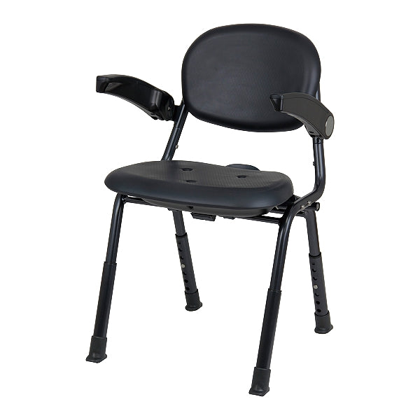 シャワーチェア幅38cm6段階調節折りたたみユニプラス肘掛け付き背もたれ介護