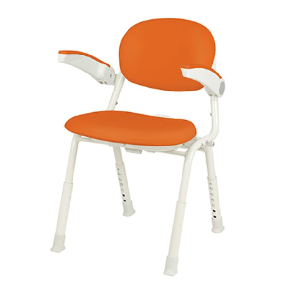 シャワーチェア幅38cm6段階調節折りたたみユニプラス肘掛け付き背もたれ介護