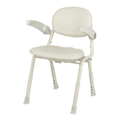 シャワーチェア 幅38cm 6段階調節 折りたたみ ユニプラス 肘掛け付き 背もたれ 介護