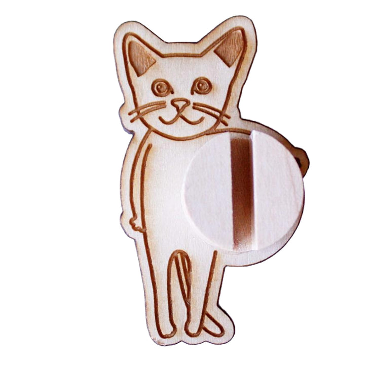 ケーブルクリップコードクリップ木製両面テープネコアニマル