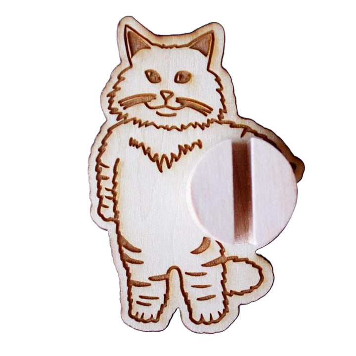 ケーブルクリップコードクリップ木製両面テープネコアニマル