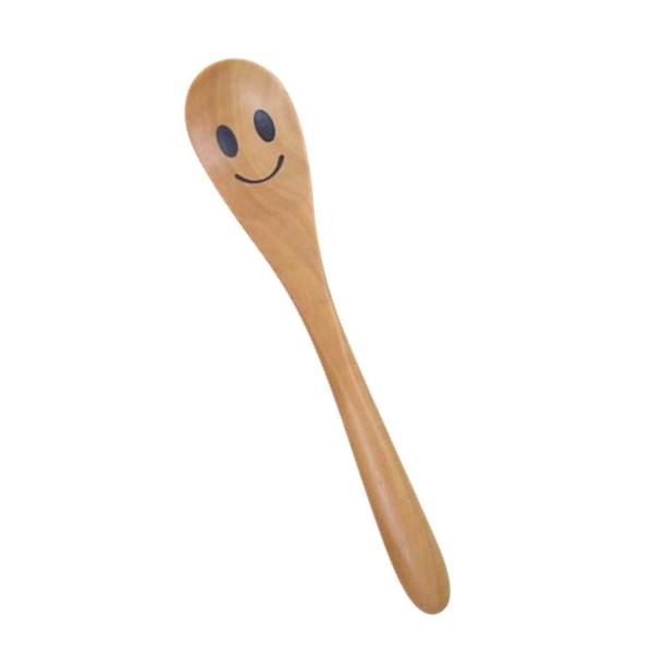 スプーン12cmデミタススプーンニコニコ＆ウィンク木製サオ籐芸