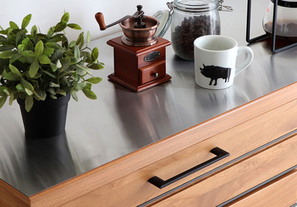 キッチンカウンター アルダー前板 ステンレス天板 LINA 約幅120cm