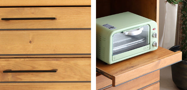 キッチンカウンター アルダー前板 ステンレス天板 LINA 約幅120cm