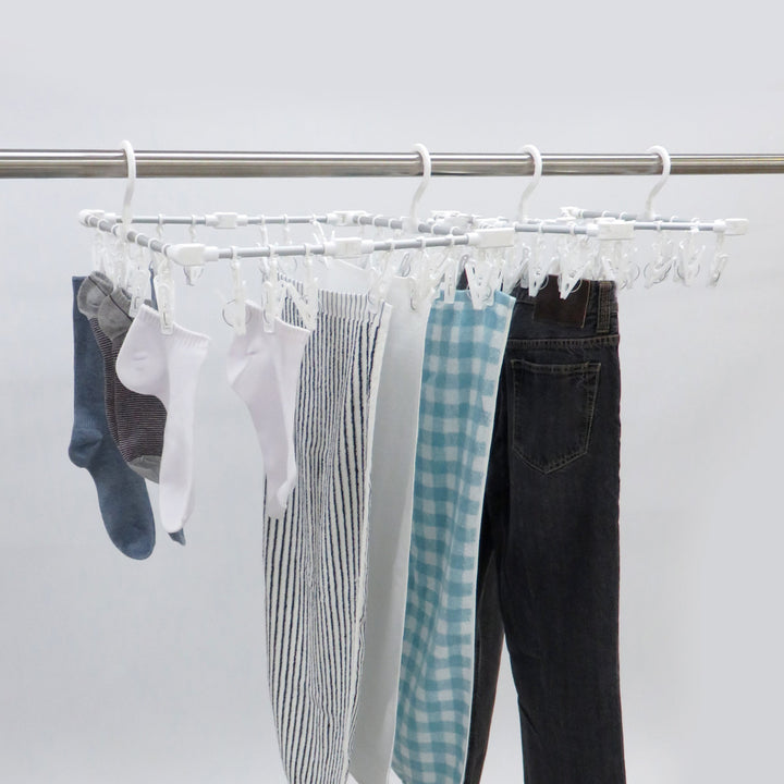 洗濯ハンガー60ピンチ伸縮アルミ角ハンガーワイド伸縮折り畳みスライドピンチハンガーアルミ