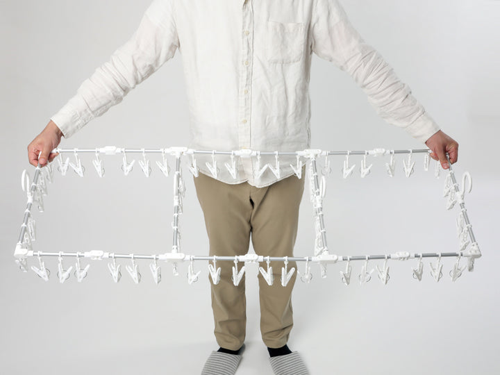 洗濯ハンガー60ピンチ伸縮アルミ角ハンガーワイド伸縮折り畳みスライドピンチハンガーアルミ