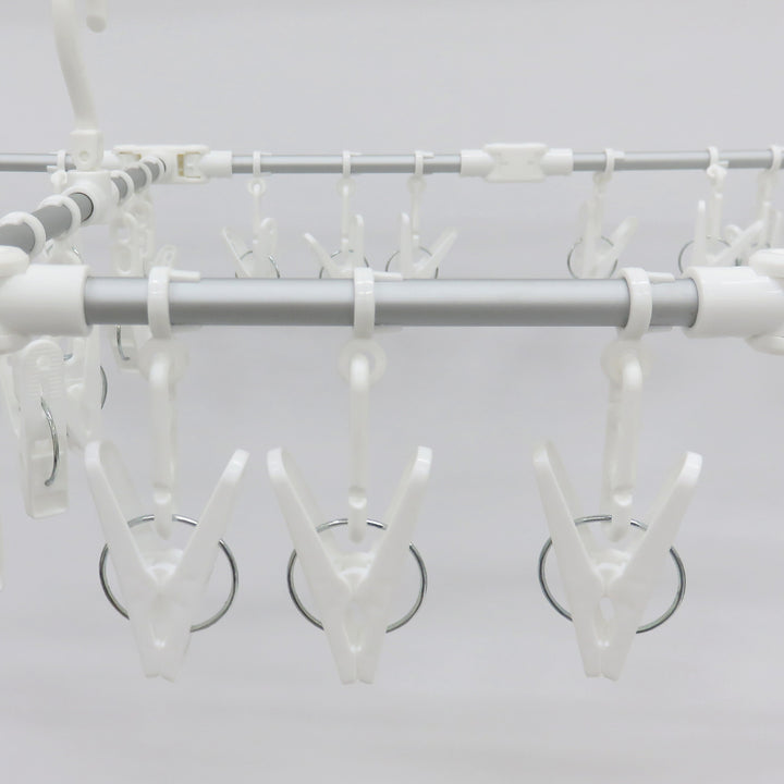 洗濯ハンガー60ピンチ伸縮アルミ角ハンガーワイド伸縮折り畳みスライドピンチハンガーアルミ