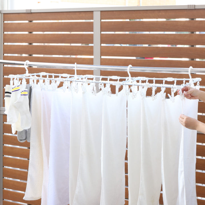 洗濯ハンガー60ピンチ伸縮アルミ角ハンガーワイド伸縮折り畳みスライドピンチハンガーアルミ