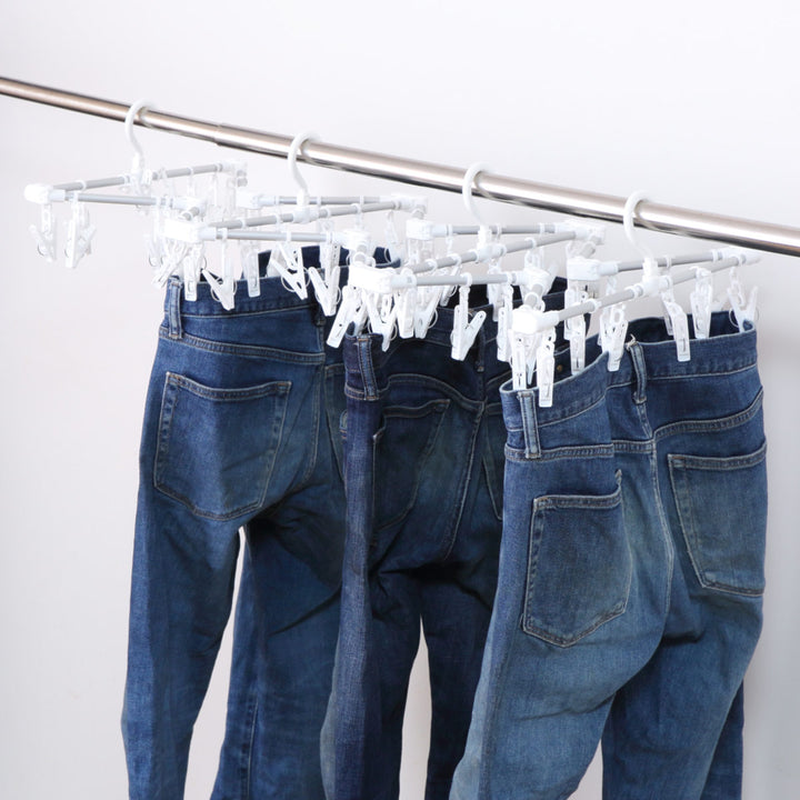 洗濯ハンガー60ピンチ伸縮アルミ角ハンガーワイド伸縮折り畳みスライドピンチハンガーアルミ