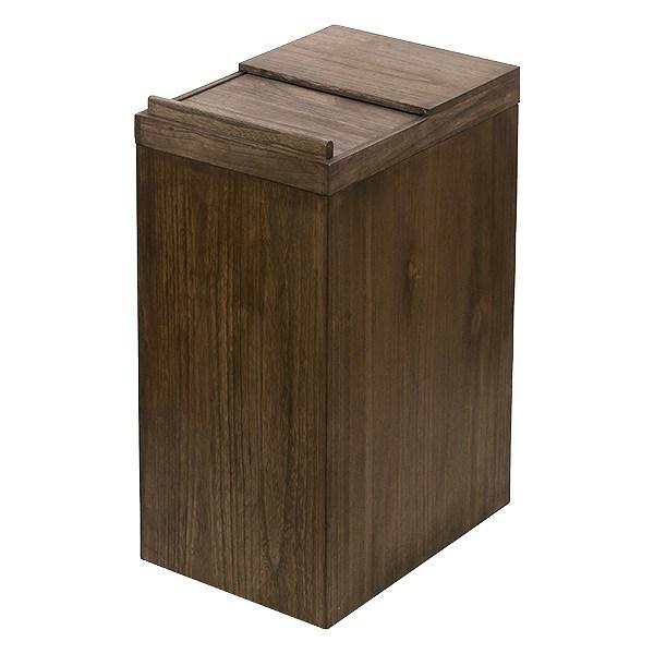 ゴミ箱45L木製スライドダストボックス天然木ふた付き