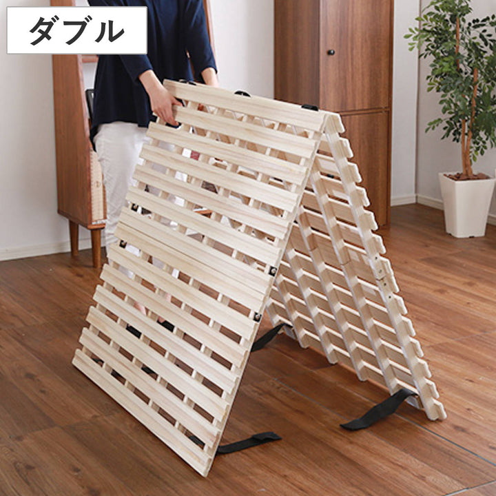 すのこベッドダブル2つ折り式桐桐すのこダブルサイズスノコベッド