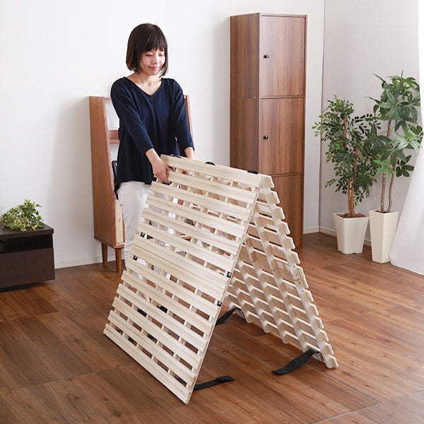 すのこベッドダブル2つ折り式桐桐すのこダブルサイズスノコベッド