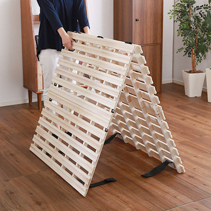 すのこベッドダブル2つ折り式桐桐すのこダブルサイズスノコベッド