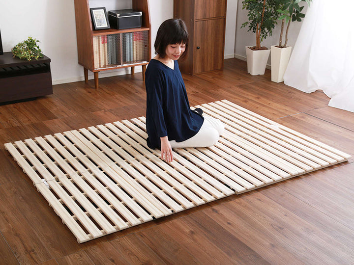 すのこベッドダブル2つ折り式桐桐すのこダブルサイズスノコベッド