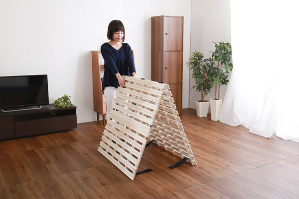 すのこベッドダブル2つ折り式桐桐すのこダブルサイズスノコベッド