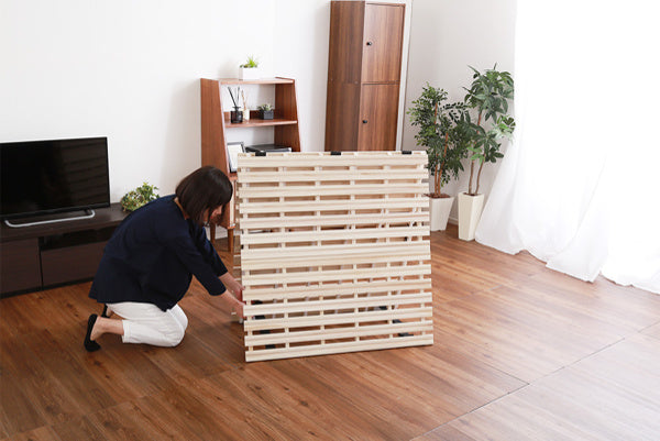 すのこベッドダブル2つ折り式桐桐すのこダブルサイズスノコベッド