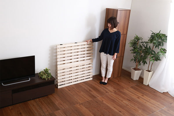 すのこベッドダブル2つ折り式桐桐すのこダブルサイズスノコベッド