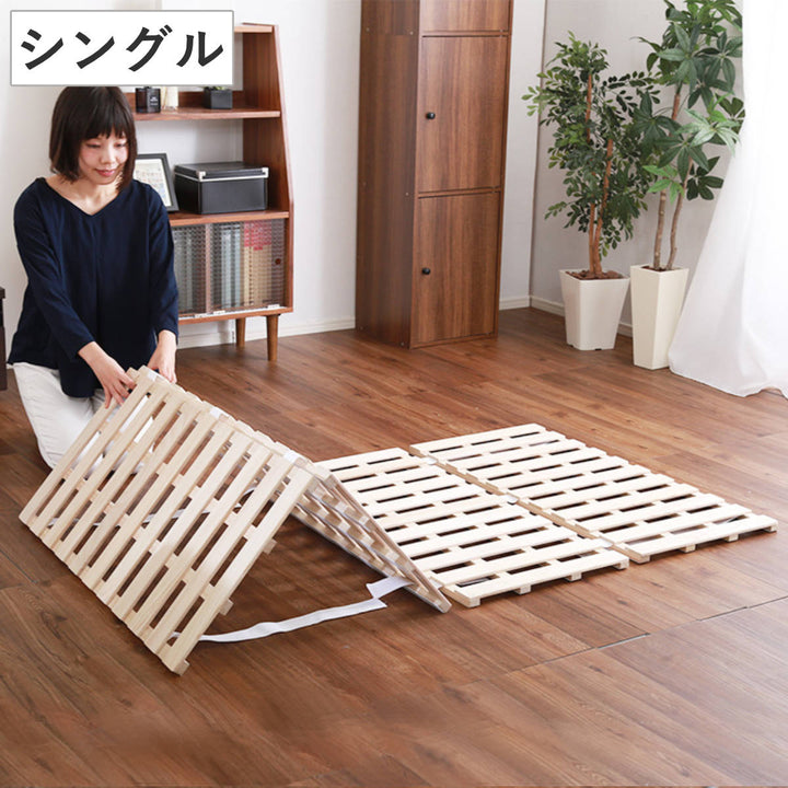 すのこベッドシングル4つ折り式桐桐すのこシングルサイズスノコベッド